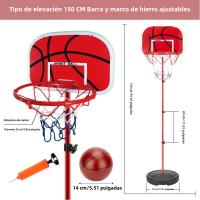 Mini Aro De Baloncesto Portátil Con Bola Y Bombín Ajustable Para Interior Y Exterior Juego Para Niños Material Plástico Y Metal Tamaño Aro 200mm Altura Del Marco 1500mm - details 10