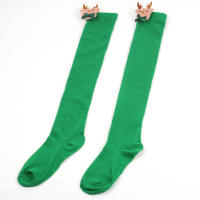 Novena Medias Navideñas Decorativas De Muñeca Calcetines De Pierna Sobre La Rodilla Estampado De Ciervo Y Rayas Para Mujer - details 33