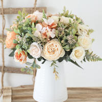 Rosa De Seda Blanca Para Otoño 30cm Flores Artificiales Para Boda Decoración De Mesa Hogar Arreglo Floral Lujo DIY - details 0
