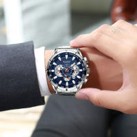 Reloj De Pulsera CURREN Para Hombre Resistente Al Agua Cronógrafo Militar De Acero Inoxidable Estilo Deportivo Y Casual - details 9