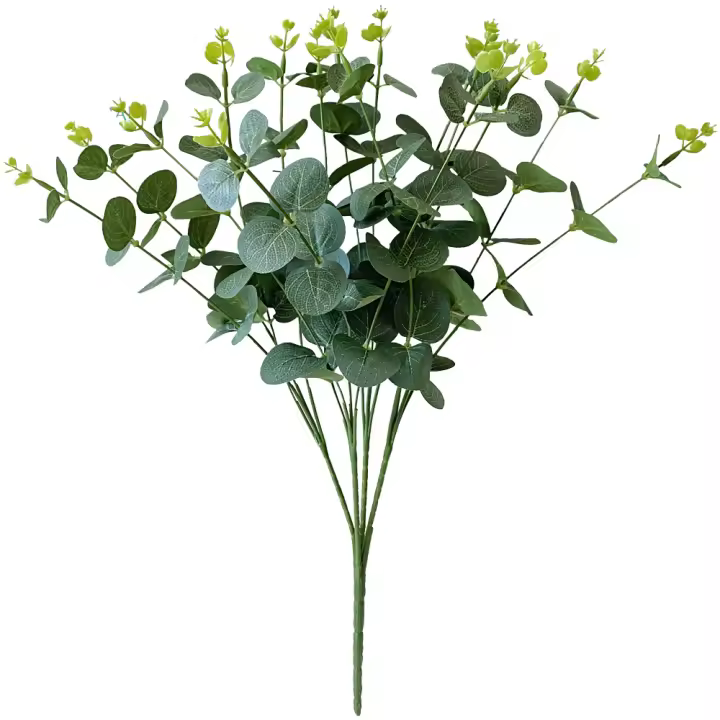 Poenia Arte Floral - Rama de Eucalipto Artificial - 49cm - Pack de 3 - Flores y Plantas Artificiales - 1