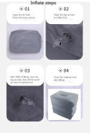 Almohada De Viaje Inflable Para Pies 3 Capas Cojín De Descanso Para Niños Asiento De Pierna Para Avión Coche Autobús Tren Oficina Rectangular PVC Azul Oscuro Azul Peacock Gris Oscuro Gris - details 4