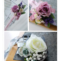 Flores Artificiales De Seda Para Decoración De Boda Y Fiesta Accesorio Para Automóvil Asiento De Silla Puerta Decoración De Casa Regalo De Manualidades - details 4