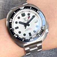 Reloj Automático De Acero Inoxidable Para Hombres Resistente Al Agua 30Bar Con Bisel De 120 Clicks Y Corona De 4.1 Pulgadas Cristal De Zafiro Blanco Turtle Professional Diver Master - details 14