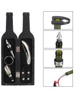 Juego De 5 Piezas De Acero Inoxidable Con Botella Forma De Estuche Tapa De Derrame Anillo Cortador De Película Roedor De Vino Accesorios De Abrevidrios - details 3