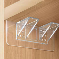 Soporte Adhesivo Para Estante 1PC Pegatinas Para Cocina Dormitorio Armario Soporte De Clip Para Muro Adhesivo Bracket Holder - details 7