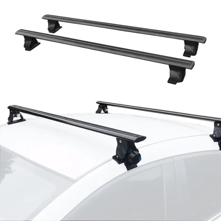 MAGIC SELECT 𝗕𝗮𝗿𝗿𝗮𝘀 𝗱𝗲 𝗧𝗲𝗰𝗵𝗼 para Coche, Baca Portaequipajes de Coche Universal para Viajes, Barras Superiores Compatibles sin Rieles para Equipaje, Barra Portátil para Transportar. - 1