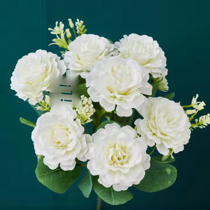 Flores Artificiales De Seda Rosa Y Blanca Peonía Decoración Para Hogar Y Boda Disposición En Sala De Estar Y Comedor Arreglo De Flores Falsas Para DIY - 1