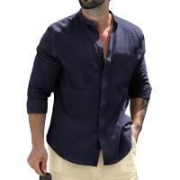 Camisa De Algodón Para Hombre Manga Larga Botones Colar Encogido Estilo Casual Negocios Primavera Otoño Camisas De Moda - details 4
