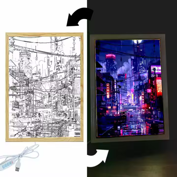 Marco De Fotos Con Iluminación LED De Ciudad Changsha Lámpara Nocturna Para Decoración De Habitaciones Infantiles Y Hogar Regalo De Cumpleaños Para Amigos - 1