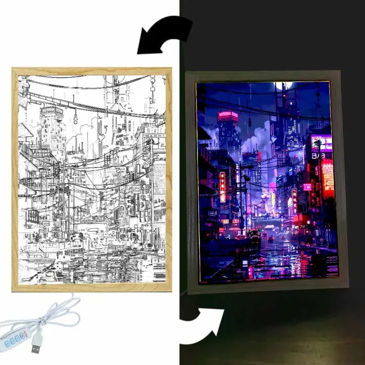 Marco De Fotos Con Iluminación LED De Ciudad Changsha Lámpara Nocturna Para Decoración De Habitaciones Infantiles Y Hogar Regalo De Cumpleaños Para Amigos - 1