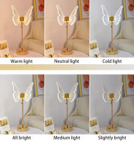 Lámpara De Mesa Retro Dorada Con Mariposa De Acrílico Luz De Noche LED Para Decoración De Habitación Y Sala De Estar Luz De Lectura Ajustable Con Botón De Presión - details 4