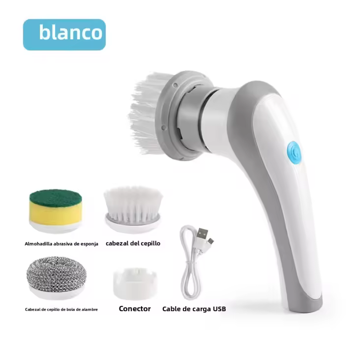 Cepillo De Limpieza Eléctrico Recargable Con Brazo De Extensión Ajustable Multifuncional Suministros De Limpieza Para El Hogar - 1