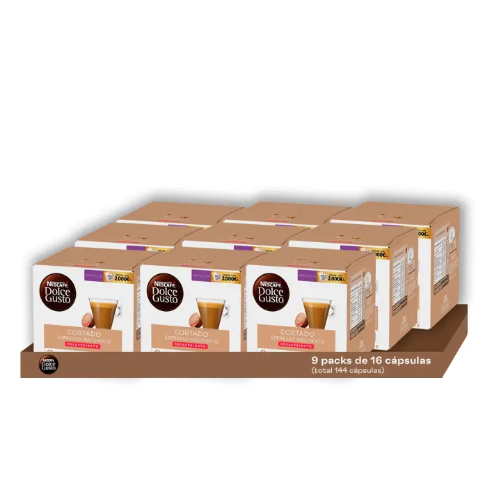Dolce Gusto - Pack Especial Cortado Descafeinado (144 Unidades) | La Intensa Plenitud de un Cortado con Toque de Leche, pero Sin Cafeína, Perfecto para Disfrutar a Cualquier Hora Sin Renunciar al Sabor - 1