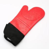 Mov-Manoplas Horno de Silicona Extendidos, Guante Horno Cocina Profesional, Guantes Antideslizantes Resistentes al Calor para Hornear Cocinar Barbacoa (1 Par, Rojo) - details 7