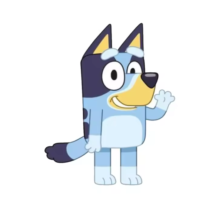 perrito-bluey cojin peluche 3d color azul y naranja 35cm - 1