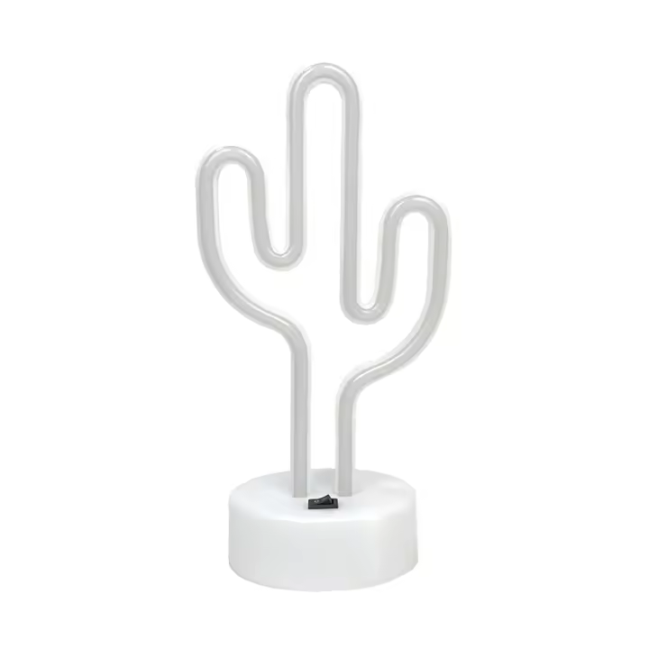 Lámpara LED Efecto Neón En Diseño De Cactus Con Suministro Dual USB Y Batería Regalo Para Navidad Fiesta Decoración Del Hogar - 1