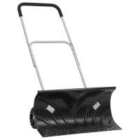 vidaXL Pala de Nieve con Mango Extensible Lámina Quitanieves Ruedas Acero Negro Dimensiones 61 cm, 66 cm, 96 cm - details 1
