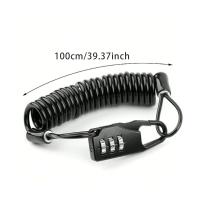 Cable De Seguridad Multifuncional Para Bicicleta De Montaña Moto Y Vehículo Eléctrico Bloqueo De Seguridad Portátil Con Contraseña Negro - details 1