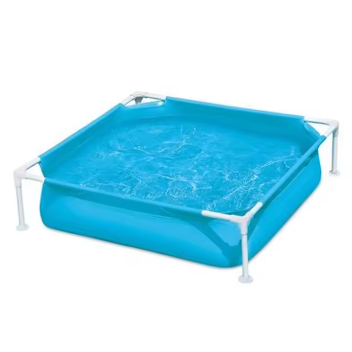Piscina Infantil Cuadrada Azul Mini Small Frame con Estructura Desmontable 1,22 x 1,22 x 30 cm - 1