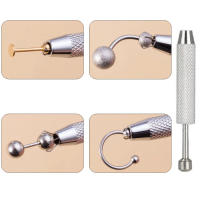 Herramienta De Succión Para Perlas Y Piedras Preciosas Con Cuatro Agujas Soporte De Cuentas Herramienta De Cogedor De Piercing Corporal Pluma De Polvo Metal Inoxidable - details 0