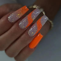 24pcs Uñas Postizas De Ballet Largas En Gradient Minimalista Francés Con Adhesivo Y Linterna De Uñas Resina Sin Químicos - details 0