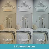 LED Lampara Ventilador deTecho with Luz Led, 36W,Ø 109cm, CCT, 4100LM, With Aspas Retráctiles 6 Velocidades Silencioso y Bajo Consumption, Way Verano Invierno, With Enviar - details 3