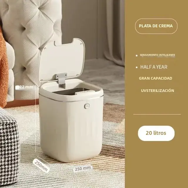 Bandeja De Basura Eléctrica Sensorial De 20L Con Luz UV Y Tecnología Automática Para Cocina Baño Y Toilette Herramienta De Limpieza - 1