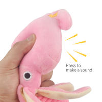 Juguete De Perro Pequeño Lindo Calamar Sonido BB Peluche Rosa Mordedor Con Ropa Para Gatos Juguetes Para Mascotas Squeak - details 5