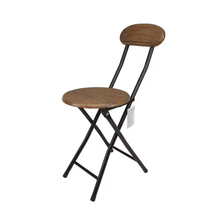 STARLEY-Silla Plegable y Ligera - Taburete de Metal con Madera - Ideal para Cocina, Jardín, Salón y Terraza Bar - 30x73 CM - 1
