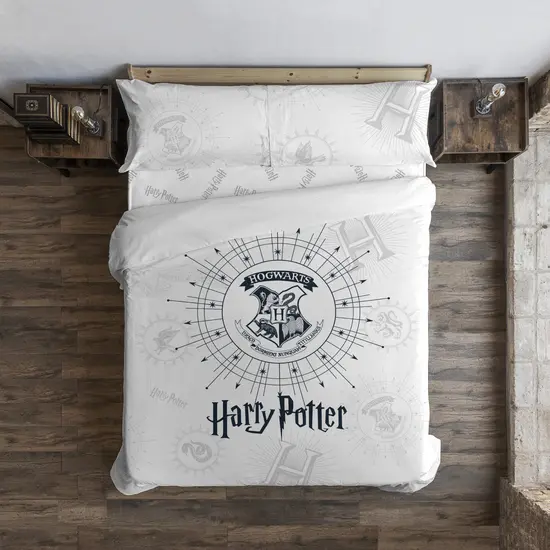 BL BELUM  Funda nórdica Harry Potter, Funda nórdica con botones 100% algodón modelo Dormiens Draco Blanco - Funda Nórdica Extrasuave - Funda Nórdica 100% Made in Spain - 1