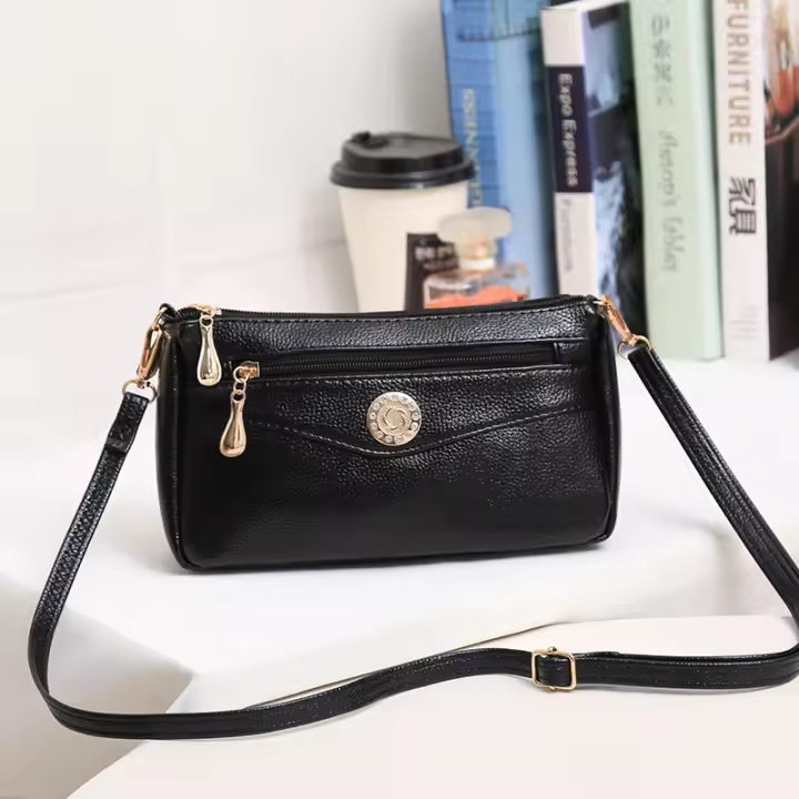 Bolsos Bandolera para Mujeres de Cuero PU Bolsas de Mensajero Femininas con Múltiples Bolsos Bolsa de Hombre para Damas Forma Cuadrada - 1