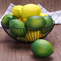 6pcs Limones Artificiales Amarillos/Morados Para Fotografía Y Decoración De Cocina Tamaño Real Frutas Falsas Para El Hogar - details 0