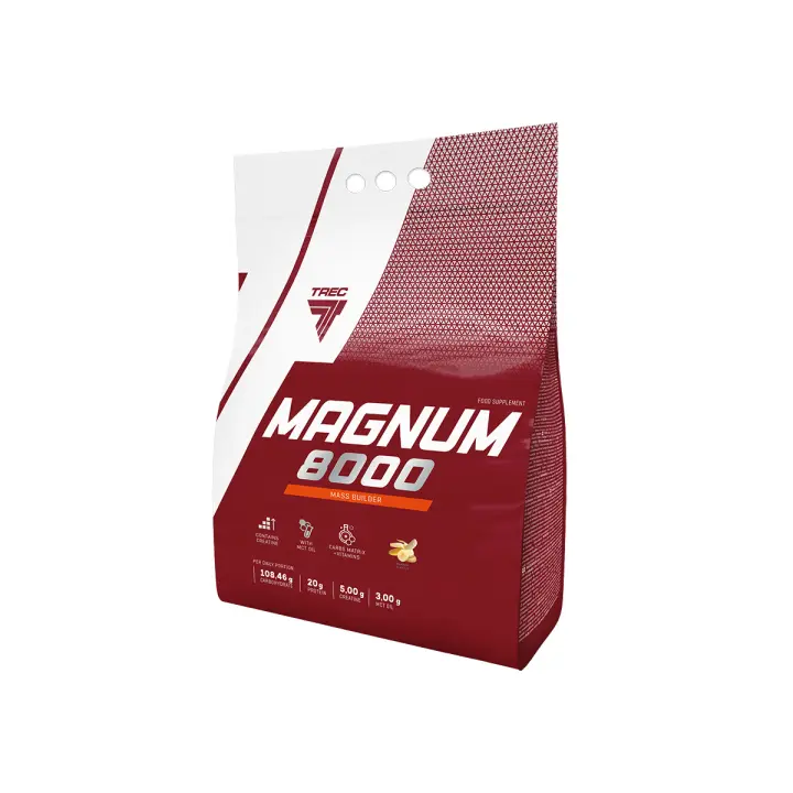 Magnum 8000 | Sabor Banana | 1kg | Ganador de Masa Muscular | Aumento de Volumen Muscular | Alta Energía | Recuperación Rápida | TREC NUTRITION - 1
