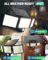 Luz Solar Exterior Con Sensor De Movimiento Y Control Remoto IP65 Impermeable Para Patio Garage Seguridad Luz De Pared - details 10