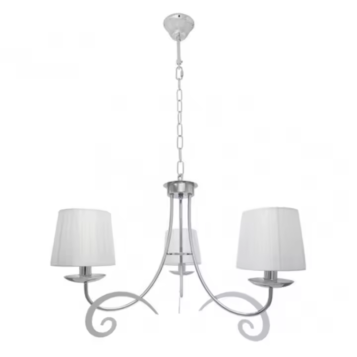 Lámpara de Techo FABRILAMP Luxor Cromo Pantalla Blanca Regulable 3xe14 58x58 Cm - 1