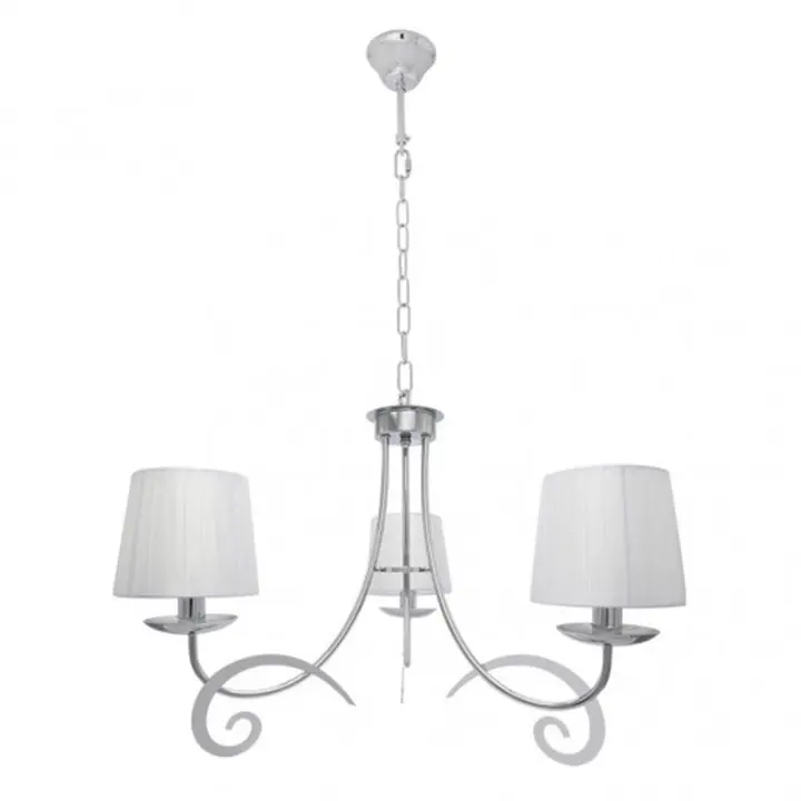 Lámpara de Techo FABRILAMP Luxor Cromo Pantalla Blanca Regulable 3xe14 58x58 Cm - 1