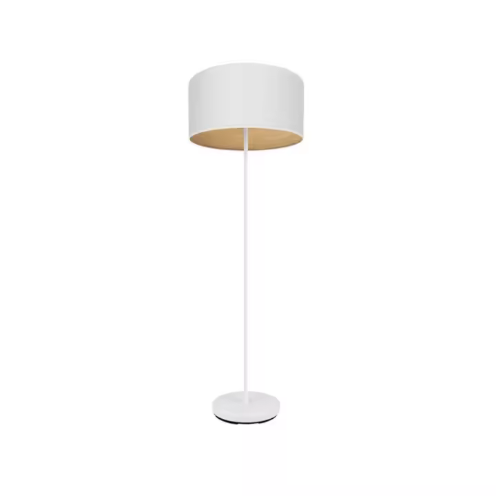 Fabrilamp - Pie Salon Tania 1xe27 Blanco/blanco-madera Clara 162x40x40 Cm - 1