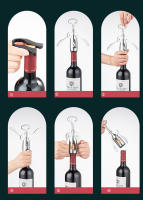 Abrepuertas De Acero Inoxidable Clásico Y Práctico Mueve La Mano Portátil Eliminador De Tacos De Vino Gadgets De Cocina - details 6