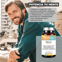 Nootropico Potente Natural - Memoria - Concentración - Energía - Agilidad Mental - Ginkgo Biloba, Bacopa Monnieri, Colina, L-Tirosina, Ginseng + Vitaminas - Brain Complex 60 Cápsulas Nutralie - details 0