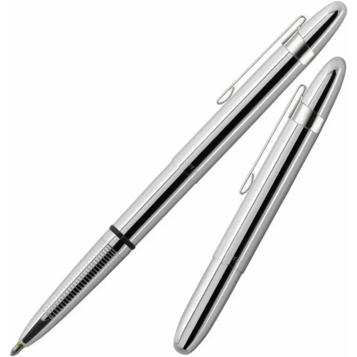 BOLIGRAFO FISHER SPACE PEN BULLET CON CLIP CROMADO PLATEADO CON RECAMBIO PRESURIZADO - 1