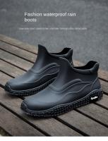 Botas De Lluvia Para Hombre 2024 Nueva Takeaway Rider Sito De Construcción Zapatos De Goma Impermeables Para Cocina Pesca - details 2