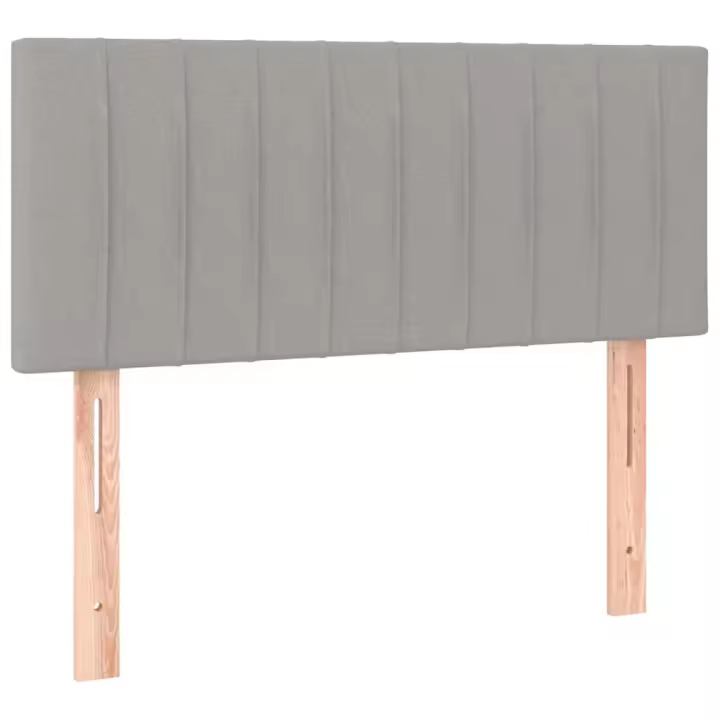 vidaXL Cabecero con luces LED de tela gris claro 80x5x78/88 cm - 1