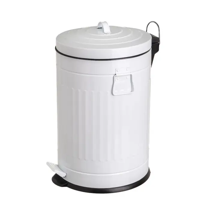 Dcasa Papelera blanca de acero de 20 litros - 1