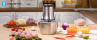 Aigostar - Picadora Eléctrica de Cocina, 500W de Potencia, con 4 Cuchillas Afiladas y Bol de Acero Inoxidable de 1.8L, 2 Velocidades, Ideal para Carne, Verduras, Fruta y Frutos Secos - details 0