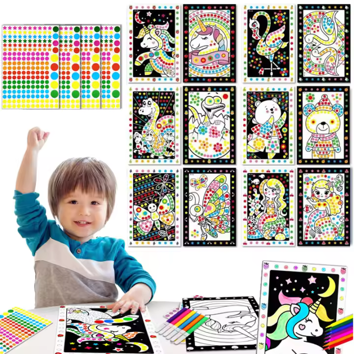 Puzzle De Dibujos Animados Para Niños Pegatinas De Mosaico De Animales Divertido Juguete Educativo Para Capacitar La Paciencia Y El Desarrollo Infantil - 1