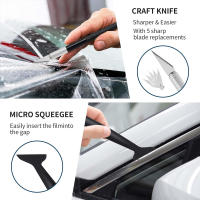 Kit De Herramientas Para Película De Coche 14 Piezas Herramienta De Espátula De Goma Para Vinilo Y Tintado De Ventanas De Vehículo Accesorios De Empaque Para Automóviles - details 5