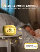 Despertador Infantil Despertador Digital Niños de Luz Ajustables 3 Alarmas con Función de Repetición, Visualización de Semana, Recargable para Infantil Adulto- Forma de Patito - details 1