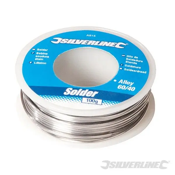 Silverline Bobina de Estaño 60:40 100g para Soldaduras Electrónicas en Cables y Placas - 1