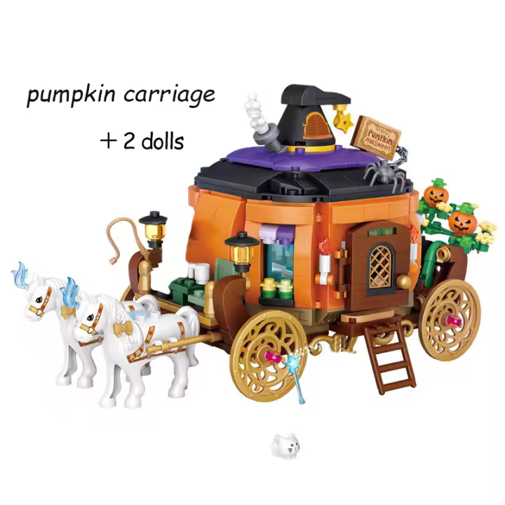 LOZ Halloween Building Block MOC Hut House Pumpkin uCarriage Happy Halloween Decoration Bricks for Boys Kids Toys Halloween Gift - 1